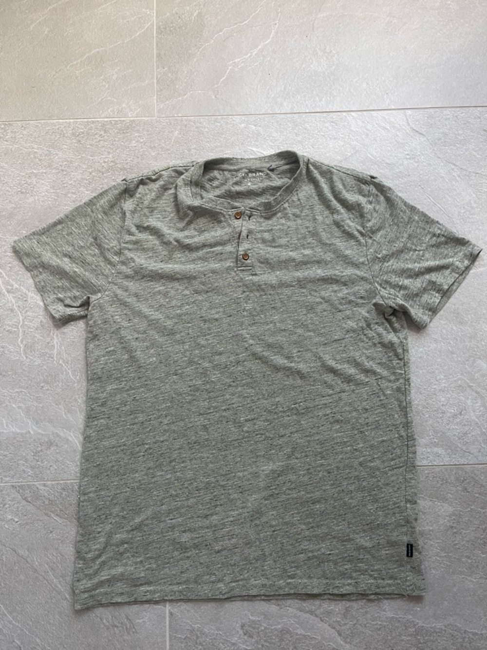 Lucky Brand Men's Short-Sleeve Henley — Heather Sage Green